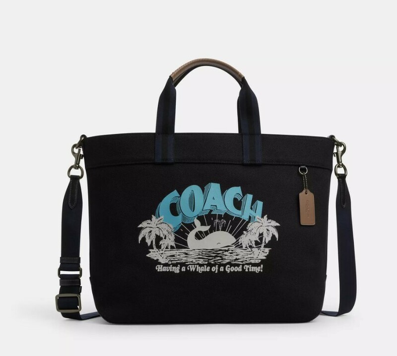 2024ss 日本未発売 COACH Tote Bag 38 With Whale Graphic トートバッグ 38 クジラのグラフィック CT899　本物をお届け!!!