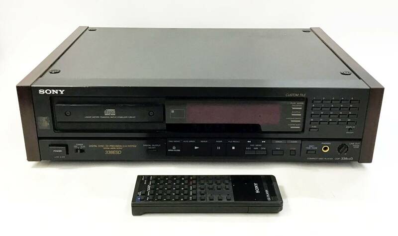 通電OK SONY CDプレイヤー CDP-338ESD リモコン付き CDデッキ 音響 オーディオ機器 COMPACT DISC PLAYER 日本製 ソニー 
