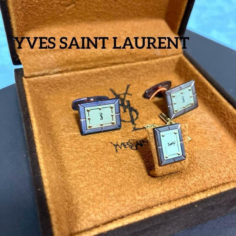 美品　箱付き　Yves　SaintL　aurentイヴサンローラン　カフス　ネクタイピン　フォーマルセット　ビジネススーツ