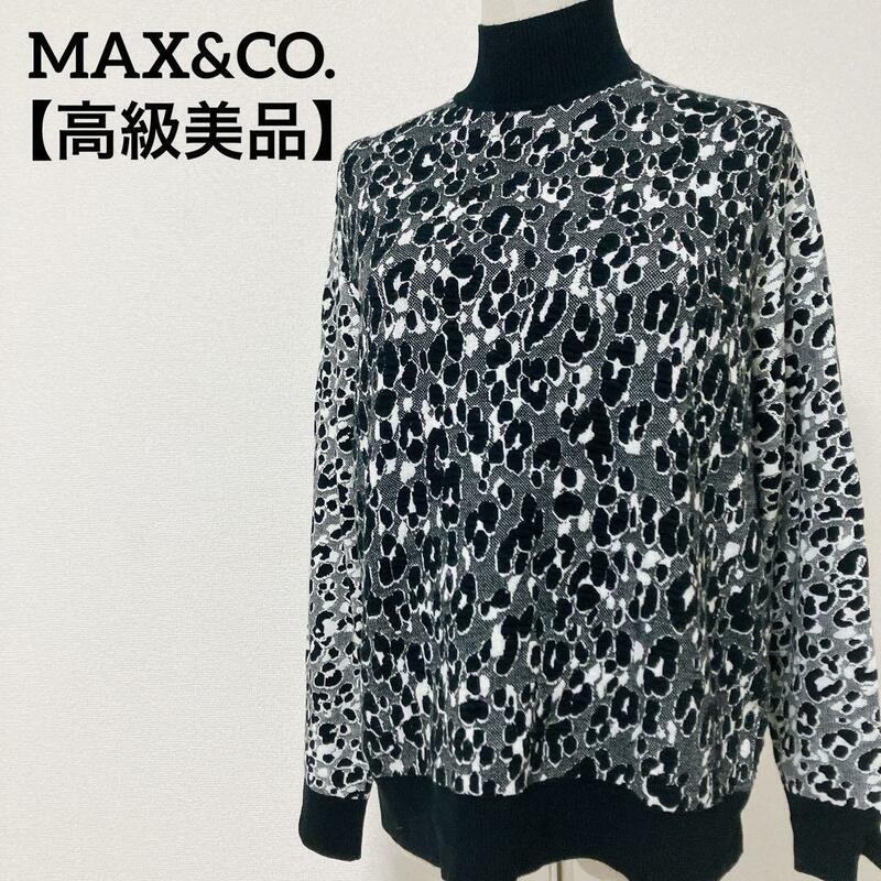 【高級美品】MAX&Co.　マックスアンドコー 花柄　ツートーン　モックネック　セーター ニット　Mサイズ