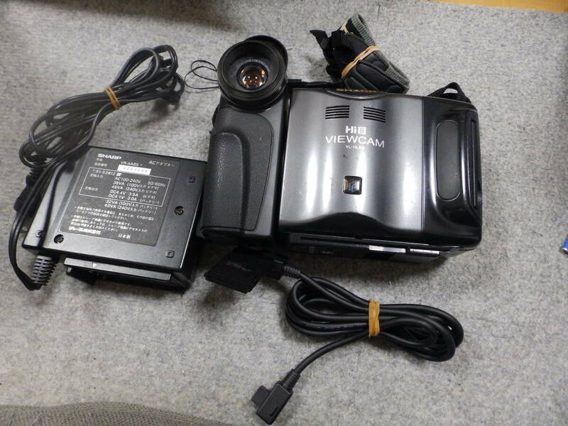  SHARP 8mm ビデオカメラ VL-HL50 ACアダプター、DC接続ケーブル付属　動作確認済み