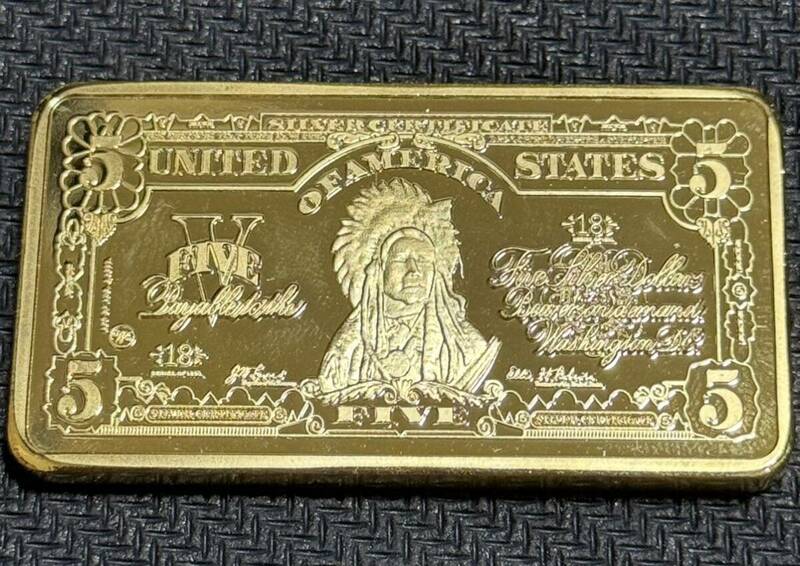 CREDIT GOLD Gold 金貨バー長方形 専用カプセル入り 記念金貨コイン 外国古銭 大型金貨 World 