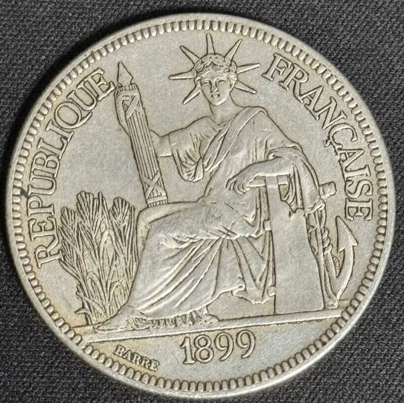 コイン 古銭 硬貨 自由の女神 貿易銀 フランス領インドシナ 銀貨 大型銀貨 ピアストル リバティ 銀貨