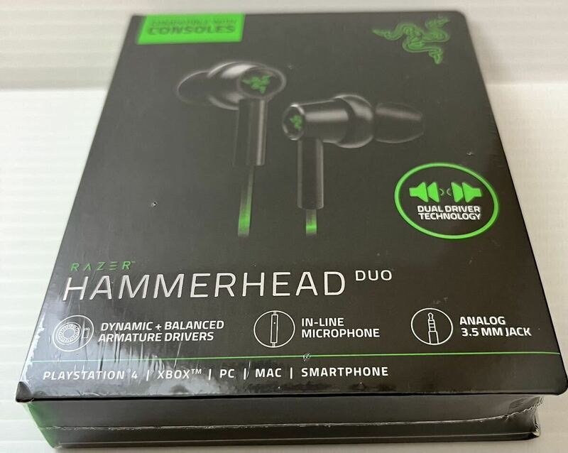 ★未開封★ レイザー HAMMERHEAD DUO CONSOLES ゲーミング イヤホンRazer Console Hammerhead Duo 有線 コンソール ゲーム FPS 等に