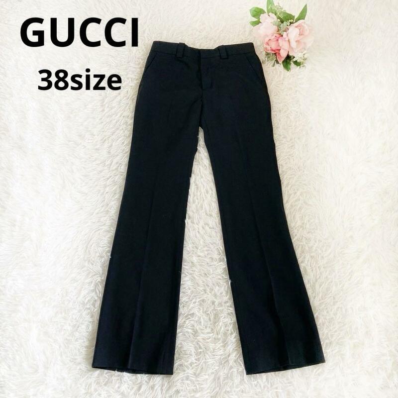 GUCCI グッチ　スラックス トラウザーズ パンツ 黒 size38