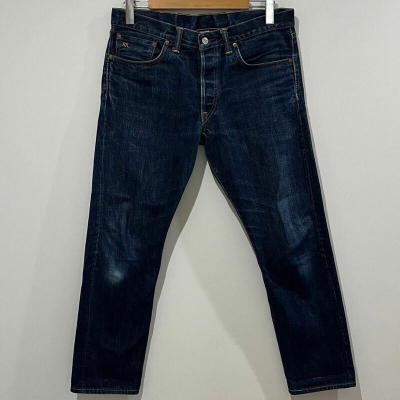 美品 RRL アメリカ 製 スリム ナロー セルビッジ デニム パンツ 33 ダブルアールエル ラルフローレン SLIM NARROW ralph lauren DENIM