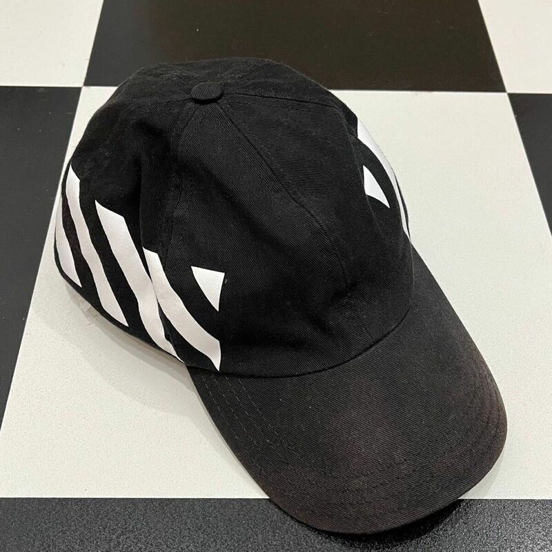 【164】 OFF-WHITE DIAG ベースボール キャップ オフホワイト ダイアゴ cap baseball ブラック 黒