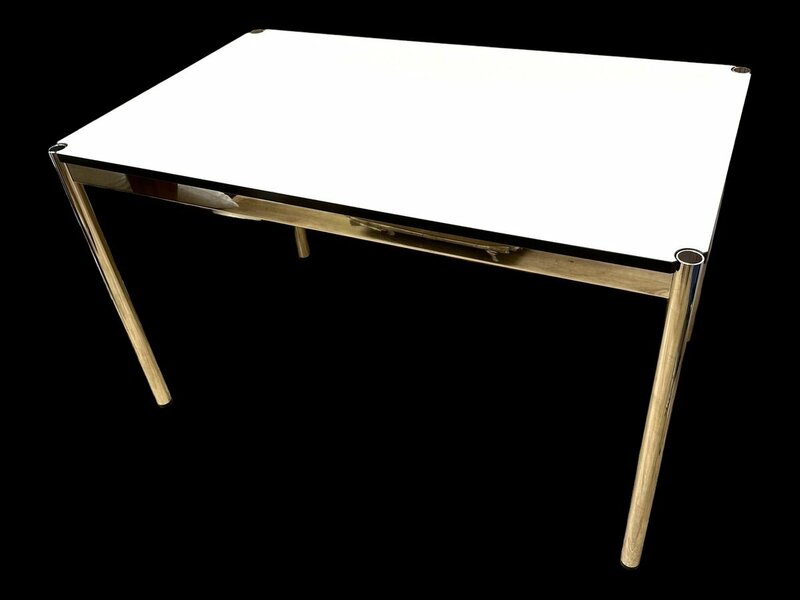 美品 USM Haller Table ユーエスエム ハラー テーブル 机 オフィス家具 会社 会議 office table ホワイト 白 店舗用品 事務 店頭引取可