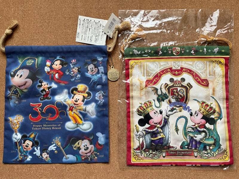 東京ディズニーランド 巾着 　　30th・38th 　　未使用品　　　送料140円〜