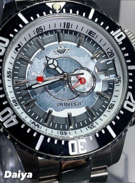 新品 正規品 ドミニク DOMINIC 自動巻き 腕時計 オートマティック カレンダー 防水 ステンレス アースギミック からくり時計 メンズ 地球