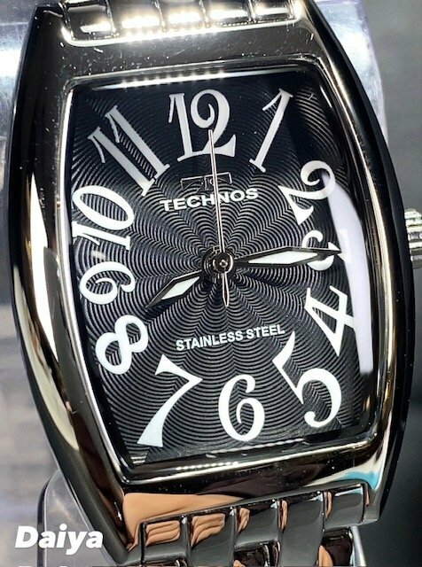 新品 テクノス TECHNOS 正規品 腕時計 アナログ腕時計 クオーツ ステンレス 3気圧防水 トノー型 シンプル シルバー ブラック プレゼント