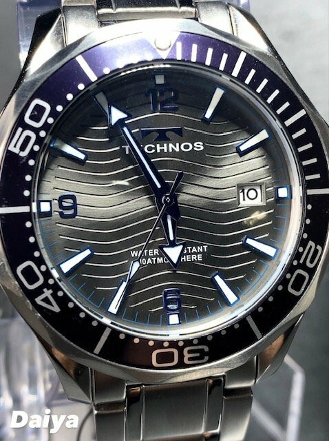 新品 TECHNOS テクノス 腕時計 正規品 アナログ腕時計 クオーツ カレンダー 10気圧防水 ステンレス シンプル シルバー メンズ プレゼント