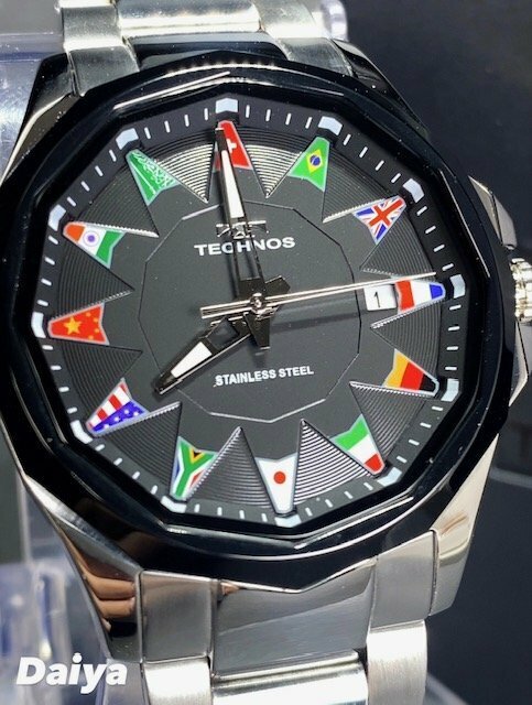 新品 テクノス TECHNOS 正規品 腕時計 アナログ腕時計 クオーツ ステンレス 3気圧防水 カレンダー ビジネス ブラック シルバー プレゼント