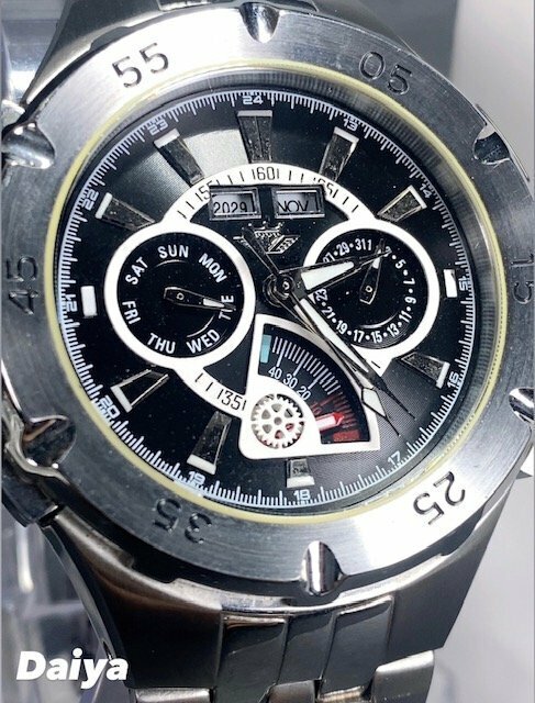 新品 正規品 ドミニク DOMINIC 機械式 自動巻き 腕時計 オートマティック カレンダー 防水 ステンレス からくり時計 ブラック プレゼント