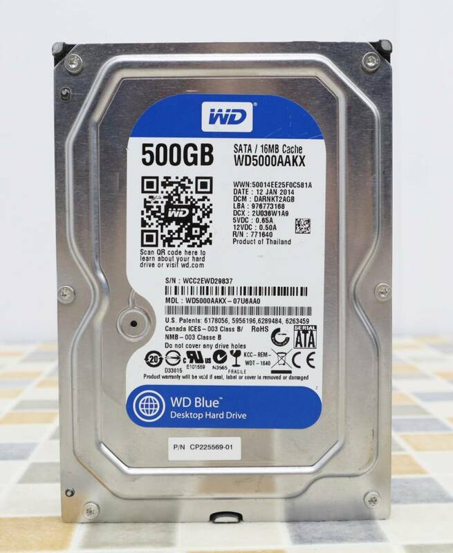 ∨ 正常判定｜SATA 3.5インチ 内蔵型 ハードディスク｜Western Digital WD5000AZLX HDD｜500GB ■N8381