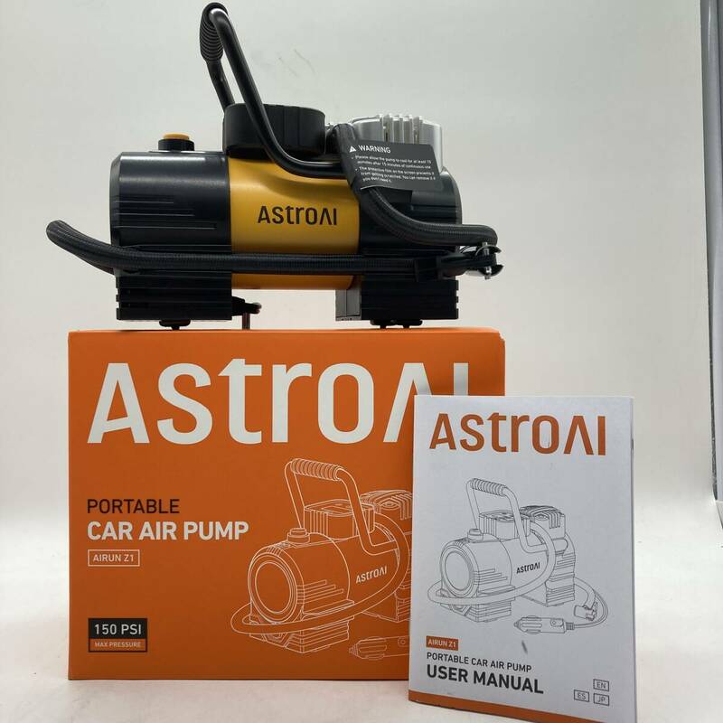 【通電確認済】AstroAI エアコンプレッサー 空気入れ 自動車用 150PSI DC12V シガーソケット接続式 /Y21212-B1