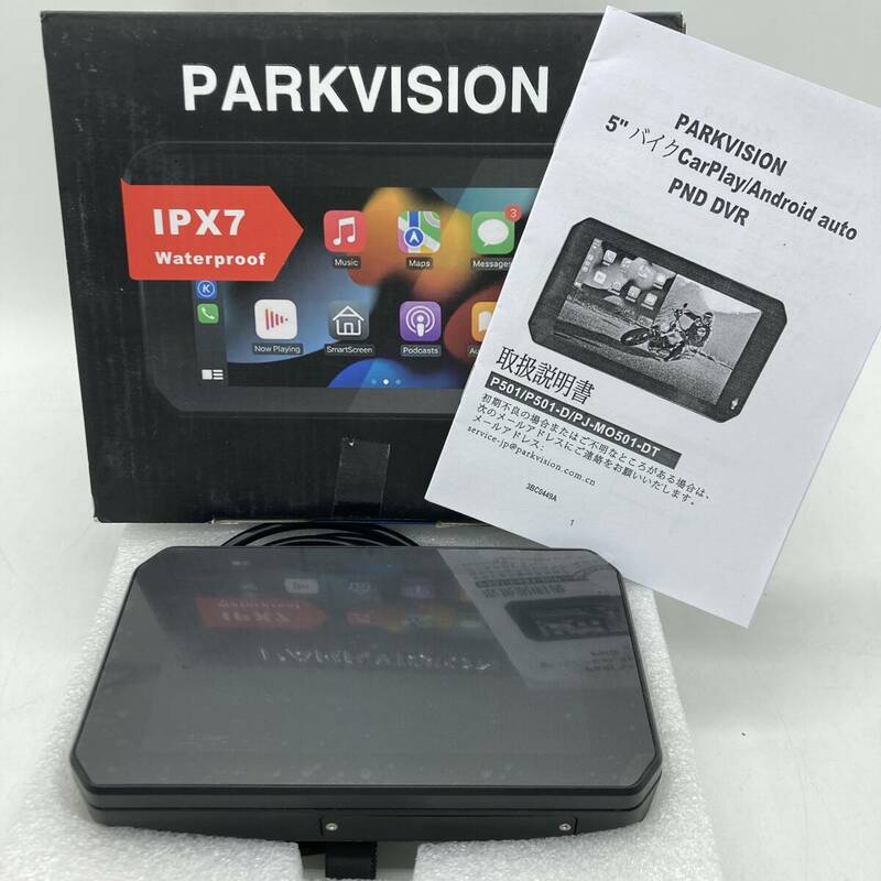 【未検品】PARKVISION バイクドライブレコーダー carplay android対応 64Gカード付属 P501-D /Y21535-K1