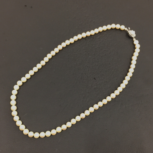 パール 真珠 直径約0.7cm 51.8g SILVER金具 ネックレス レディース アクセサリー