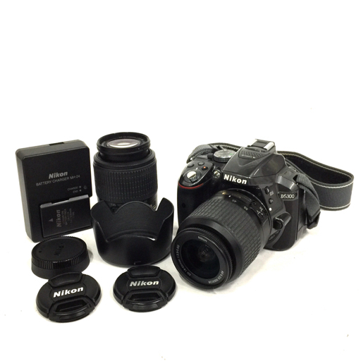 1円 Nikon D5300 AF-S NIKKOR 18-55mm 1:3.5-5.6G ED 55-200mm 1:4-5.6G ED デジタル一眼レフ カメラ C251957