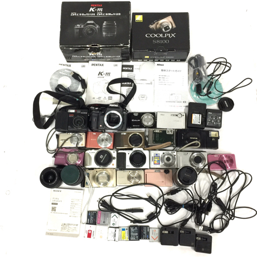 1円 PENTAX K-M SR/OLYMPUS C-3030 ZOOM/CASIO EXILIM EX-ZS6 等 含む カメラ レンズ 等 まとめ セット L240521