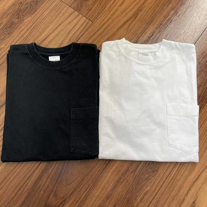 CAMBER Tシャツ 2枚セット 黒 白 S サイズ ポケT 肉厚 コットン madeinusa キャンバー