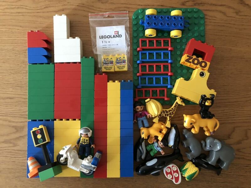 レゴ デュプロ LEGO ブロック 楽しいどうぶつえん 動物 白バイ おまわりさん 警察 おまけつき