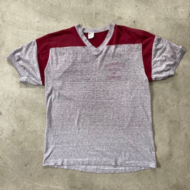 80's champion チャンピオン トリコタグ 染み込み tシャツ フットボールT Made in USA 