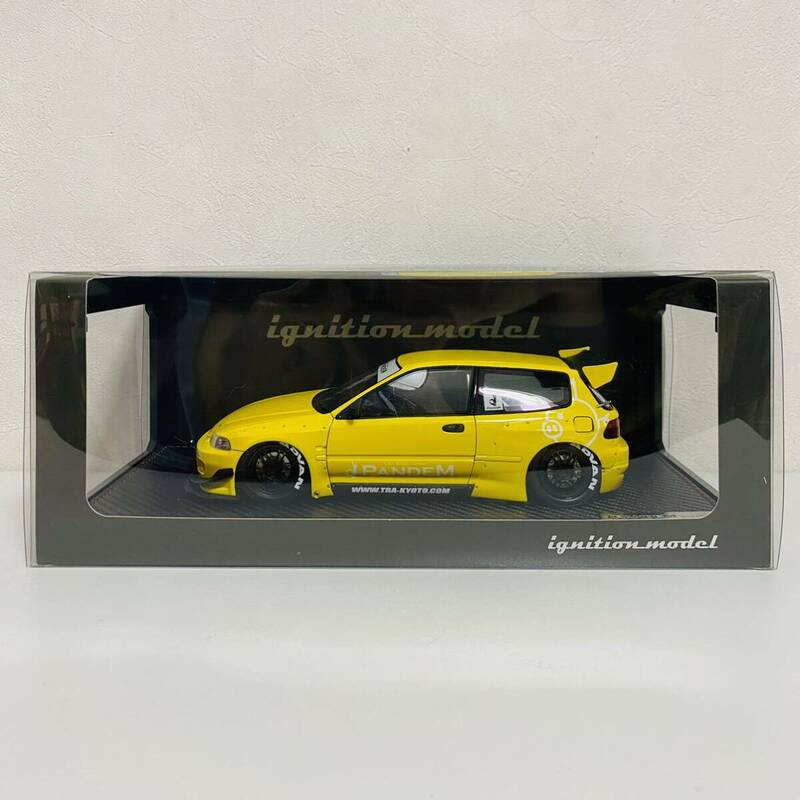 【極美品】ignition model イグニッションモデル 1/18スケール PANDEM CIVIC EG6 Yellow パンデム シビック IG1053 ミニカー モデルカー