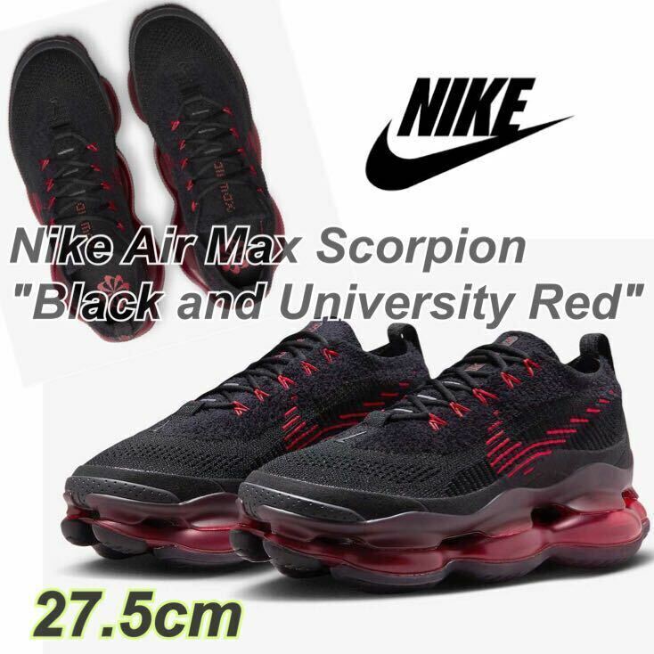 Nike Air Max Scorpion Black and University Redナイキ エアマックス スコーピオン (DJ4701-004)黒27.5cm箱無し