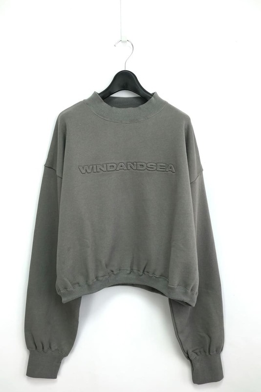 WIND AND SEA ウィンダンシー Embossed CrewNeck female エンボスクルーネック レディース FREEサイズ グレー