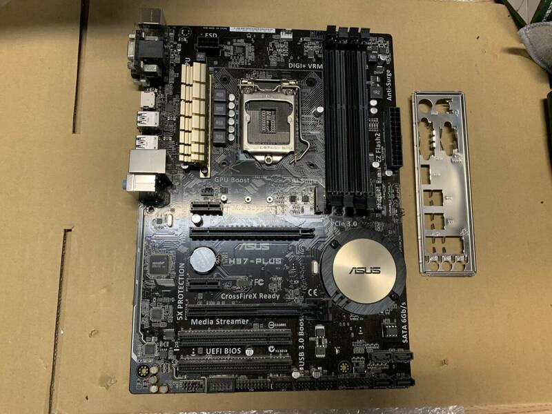 ①★中古品 BIOS確認 ASUS H97-PLUS マザーボード LGA1150 IOパネル付き★