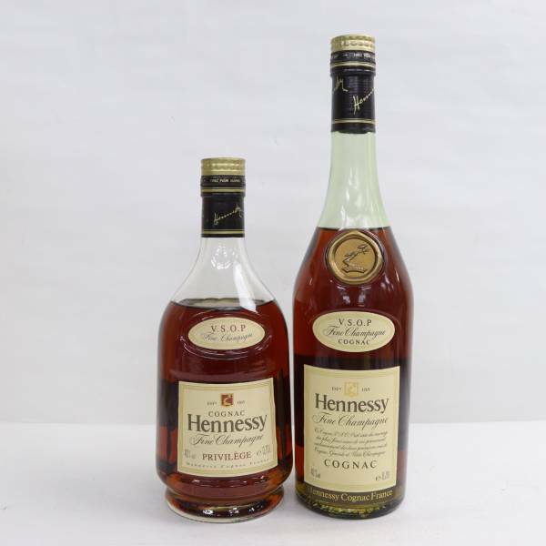 【2本セット】Hennessy（ヘネシー）VSOP各種（スリム グリーンボトル 40％ 700ml 等）N24E110012