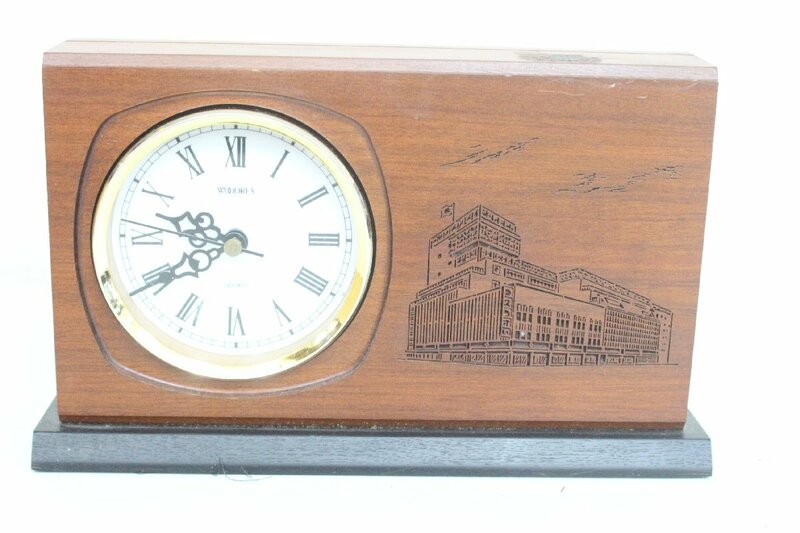 ●WOODREX 置時計 木製 うすい 記念文字