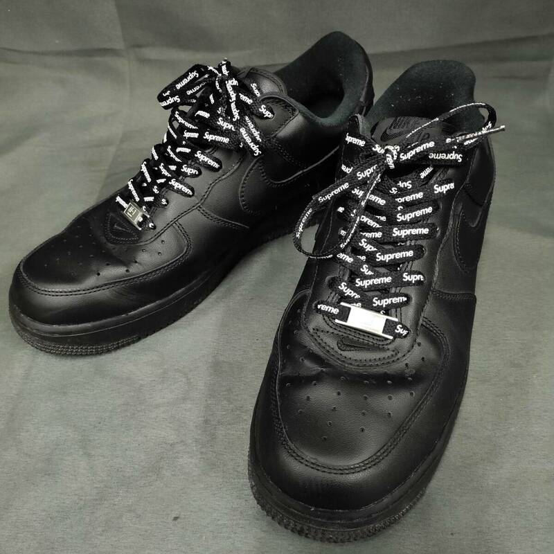 060502 264187 Supreme シュプリーム NIKEAIR ナイキエア AF-1 コラボレーション商品 スニーカー 靴 メンズ 26.5ｃｍ ブラック USED品