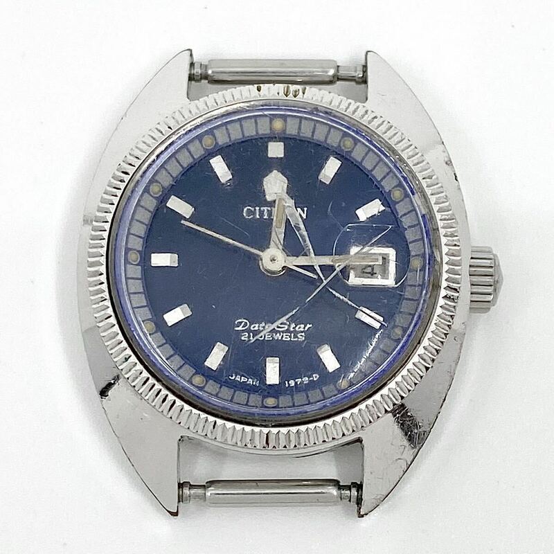 CITIZEN Date Star PARA WATER DTRU1903b-YD 腕時計 自動巻き 機械式 21石 デイト クッション 3針 ブルー シルバー 青 銀 シチズン Y855