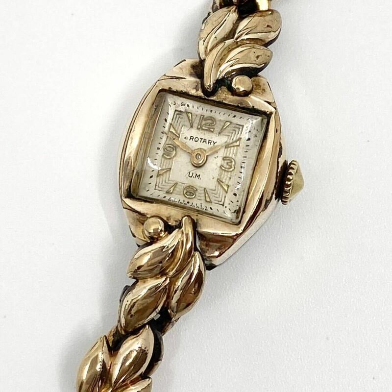 ROTARY U.M. 腕時計 手巻き 機械式 Swiss ブレスウォッチ 2針 ゴールド 金 ロータリー 990324 Y856