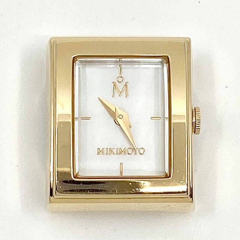 MIKIMOTO 腕時計 スクエア 2針 クォーツ quartz シェル ゴールド 金 ミキモト Y879
