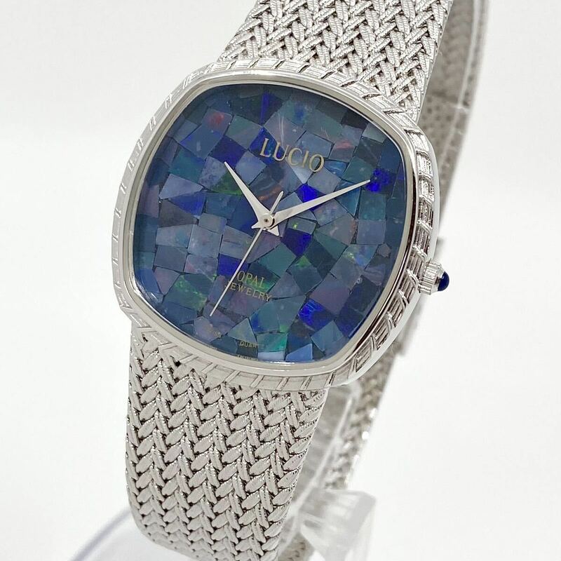 美品 LUCIO OPAL JEWELRY 腕時計 オパール ジュエリー クォーツ G-110 quartz Swiss シルバー 銀 ルシオ Y956
