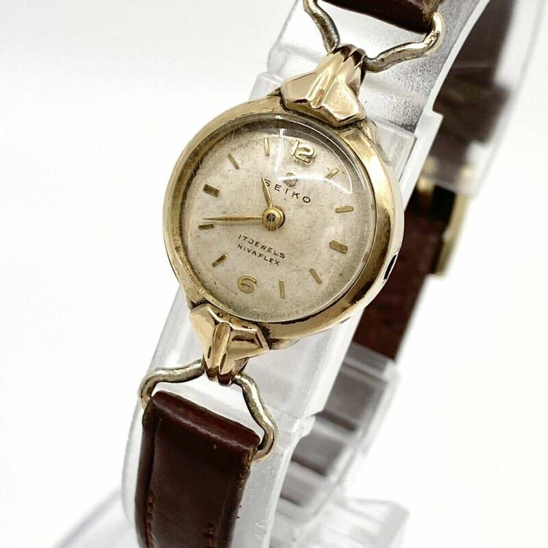 SEIKO NIVAFLEX 腕時計 14K 14金 手巻き 機械式 17石 GOLD ゴールド セイコー ヴィンテージ アンティーク Y944
