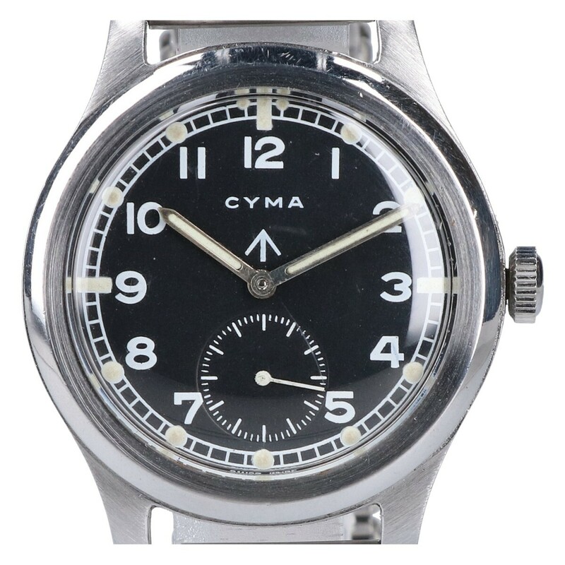 CYMA シーマ ダーティダース イギリス軍 1940年代 リダン文字盤 手巻き 腕時計 シルバー メンズ