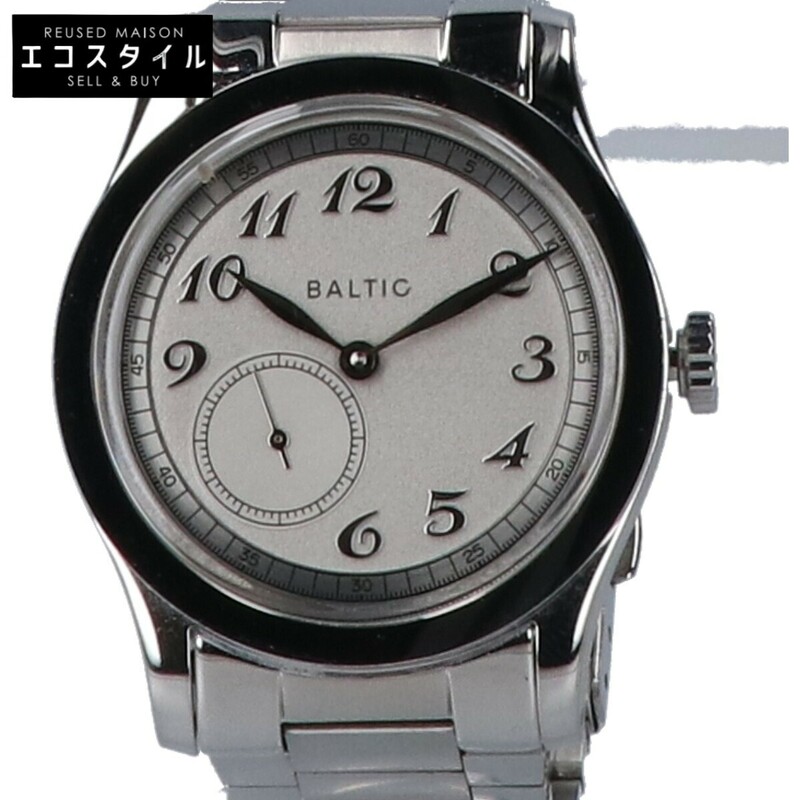 美品 BALTIC バルチック マイクロローター MR01 シースルーバック 自動巻き 腕時計 シルバー