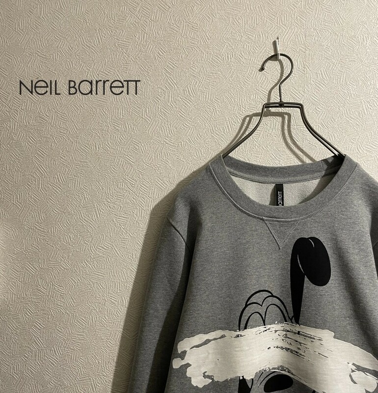 ◯ Neil Barrett × Disney 目隠し プルート スウェット / ニールバレット ブラインド 公式 ライセンス グレー S Mens #Sirchive