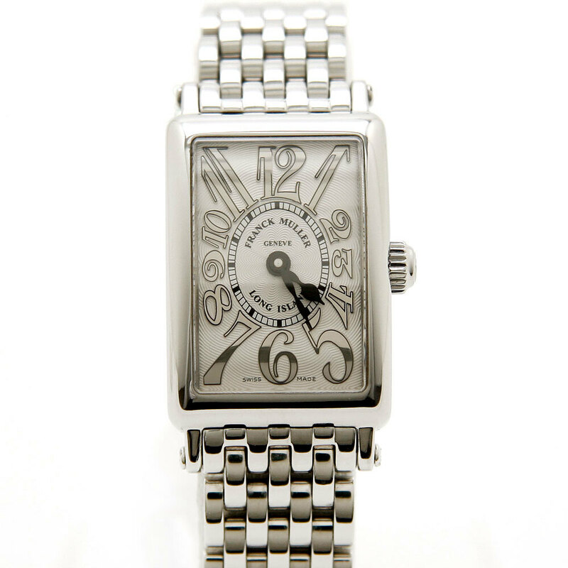 中古美品 フランクミュラー FRANCK MULLER 腕時計 ロングアイランド プティ レリーフ 802QZ REL AC レディース レクタンギュラー 白文字盤
