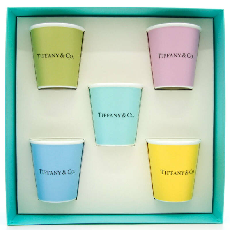 中古美品 ほぼ未使用 TIFFANY&Co. ティファニー カップ デミタスカップ コーヒーカップ 5個セット ボーンチャイナ 陶器 テーブルウェア