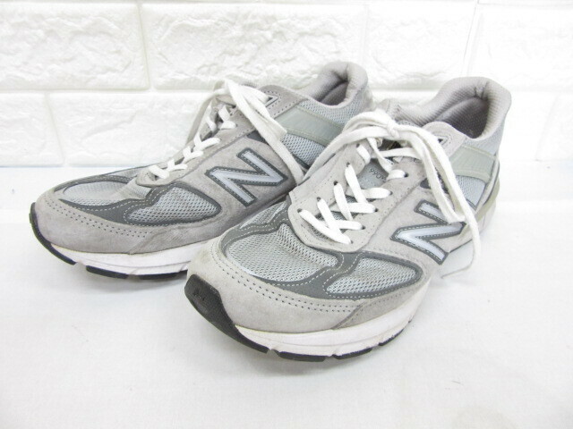 5D516SZ◎New Balance ニューバランス M990GL5 MADE IN USA スニーカー 990v5 26.5cm グレー メンズ◎中古