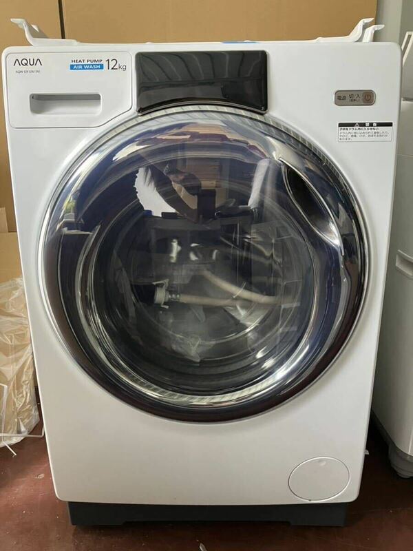▽【500円スタート】AQUA ドラム式洗濯乾燥機 AQW-DX12M 2022年製 ホワイト