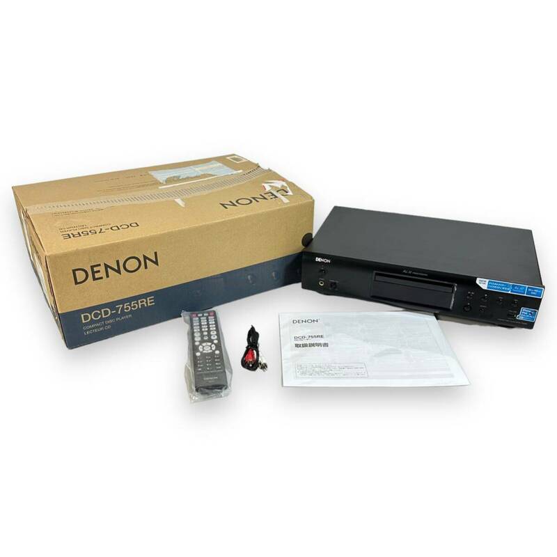 【極美品】DENON デノン Denon CDプレーヤー エントリークラス ブラック DCD-755RE SP シルバー 元箱付き