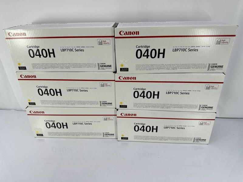 Canon キャノン トナーカートリッジ 　CRG040H-Y 　イエロー 6個 　製造 2021.08〜12