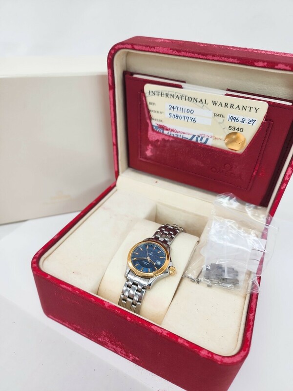 OMEGAオメガ　シーマスター120レディースクォーツ 腕時計　コマあり箱あり#k1596