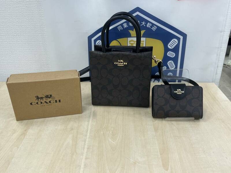 【s3245】coach コーチ　2wayミニショルダー・ハンドバッグ　NO G2377-5693＆coach コーチ　2つ折りウォレット　セット売り☆極上美品☆